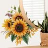 Healing Natural Fresh Sunflower Bloom Wall Stickers, Self-Adhesive Decor for Living Room Entryway Bedroom Decoration
