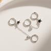 Earrings, Double Earrings, One-Piece Earrings, Pentagram Star, Drop Glue, Zircon Earrings, Cool And Handsome Star Earrings, Female Dark Wind.