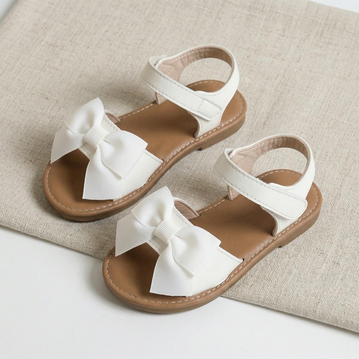 Girls Non-Slip White Bowknot Summer Sandals - Korean Style 26 белый
