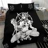Skull Skeleton Satanic Goat Skull Duvet Cover Set Trophy Demon Breed Bedding Sets Night Blue Pink Satanic Baphomet Quilt Cover