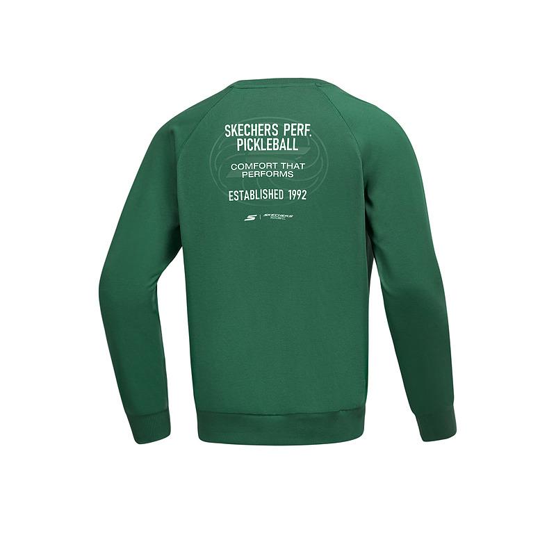 Skechers Solid Color Comfortable Letter Loose Long Sleeve Sweatshirt Men Sweatshirt Dark-Green P424M043-01JE