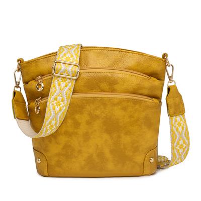 Weiche PU-Leder-Schulter-Umhängetasche für Damen im Retro-Design, lässig, mit mehreren Reißverschlüssen, für Damen, für die tägliche Reise, Handtasche