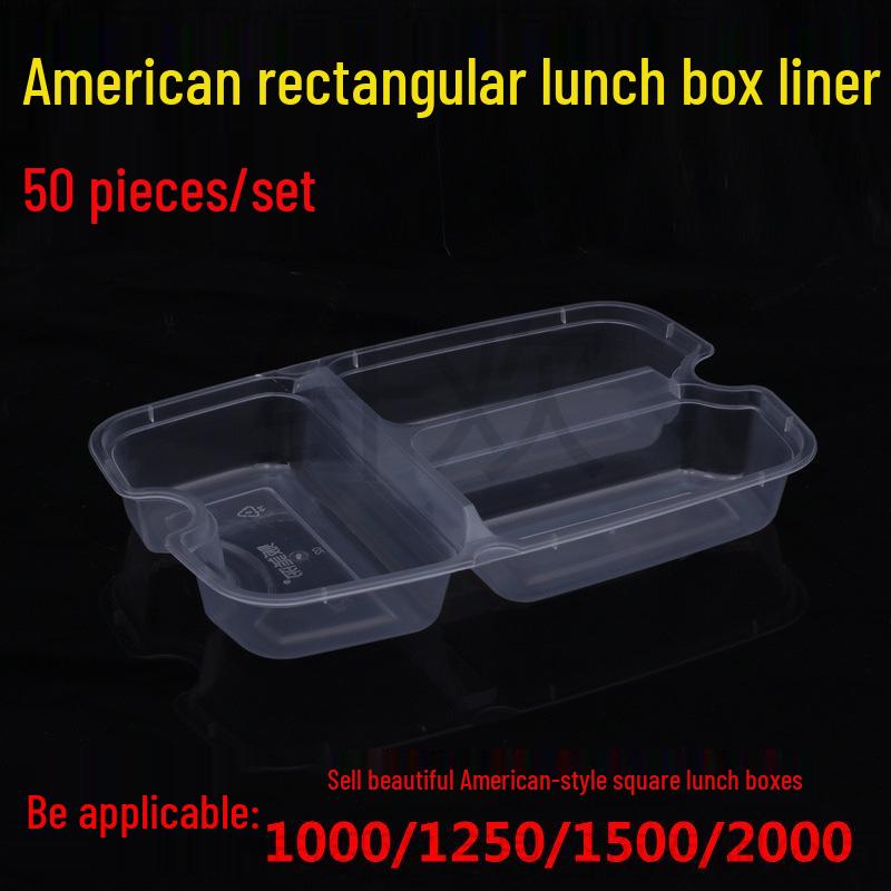 Thickened Disposable American Takeout Lunch Box with Lid - Domed Western Style Food Container Standard