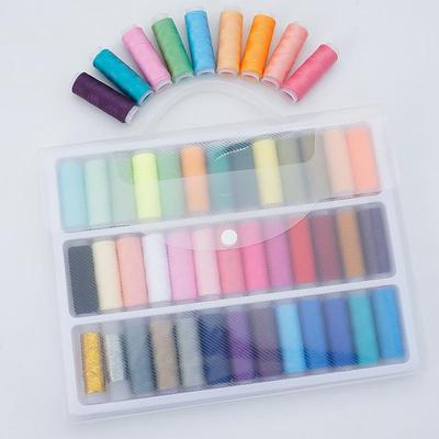 Kit da cucito portatile a 39 colori: Filo di poliestere 402 per uso domestico per cucito a mano con rocchetti piccoli.