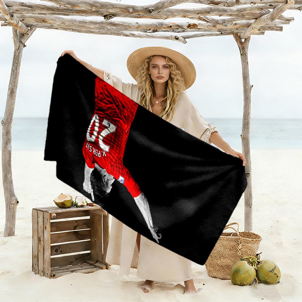 Victory Pose: V.persie's Celebration Beach Towel Soft Durable Quick-Dry Comfortable Lightweight