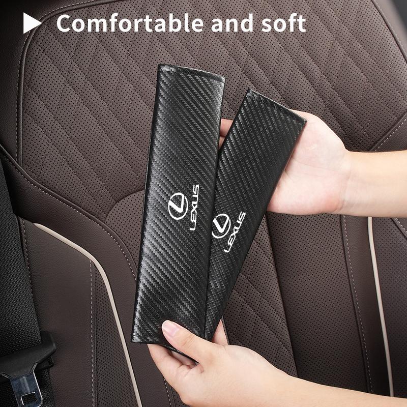 Car Carbon Fiber Patterned Unlabeled Seat Belt Shoulder Protection Seat Belt Shoulder Pad  For Lada Vesta Niva Samara Kalina