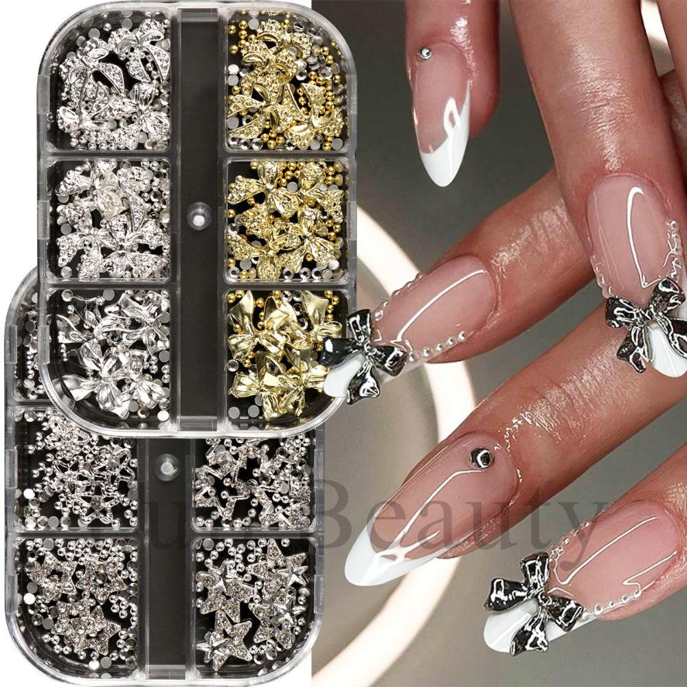 6 Grids DIY Nail Decor Metal Diamond Nail Charms New Nail Art Decorations Manicure Accessories