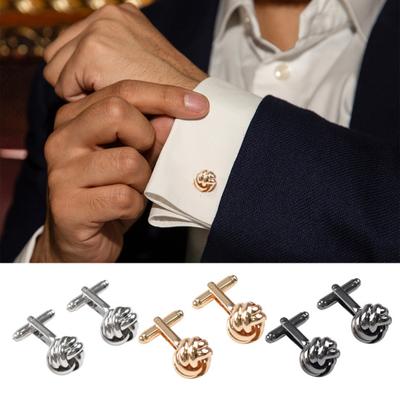 1 Pair Cufflinks Polished Smooth Surface Twist Shape Men Suit Shirt Cufflinks Tuxedo Shirt Accessories Business Evening Party Wear