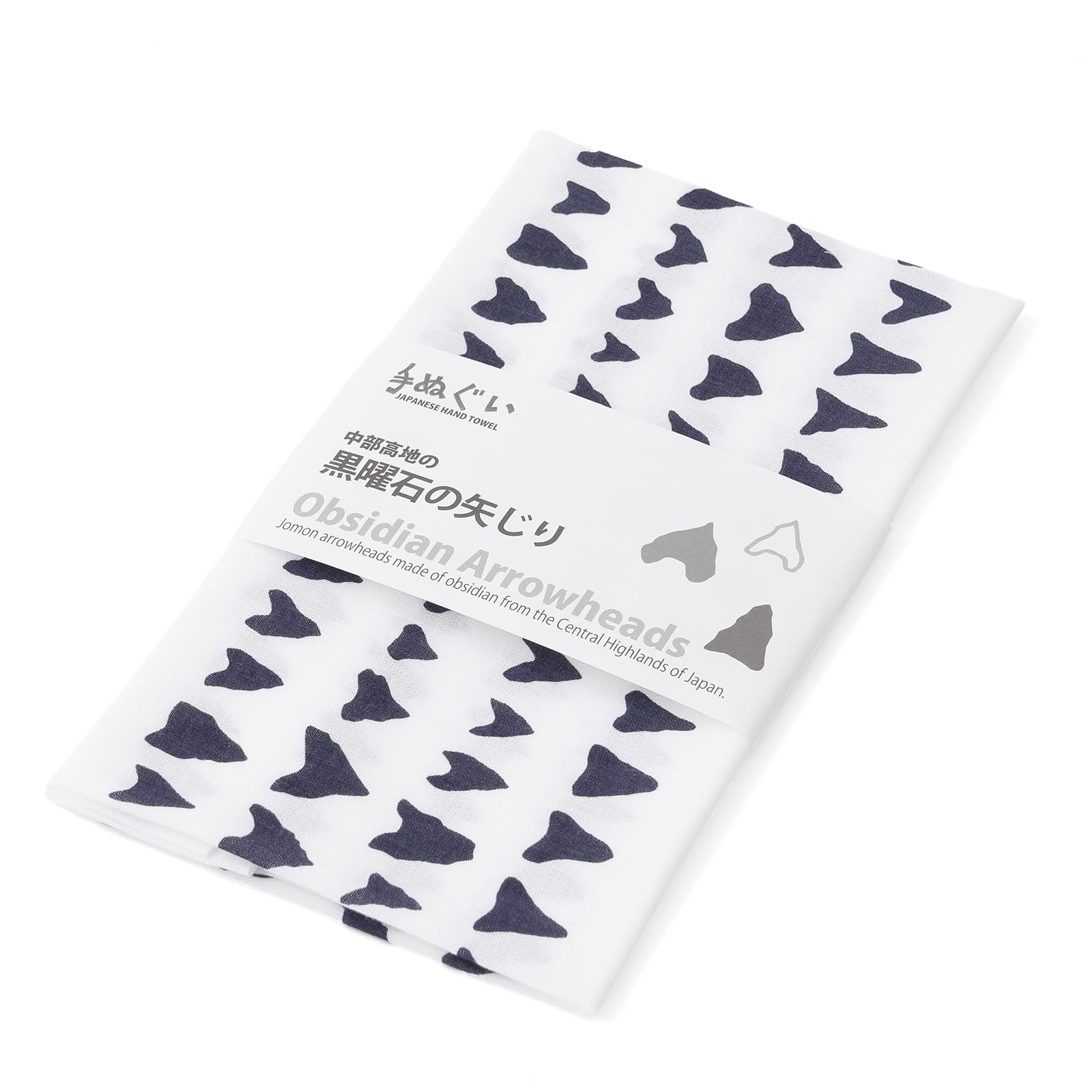 

Gururin Tenugui hand Jomon period featuring obsidian arrowheads from the central Traditional craft Japanese (Japanese towel) - design, highlands.