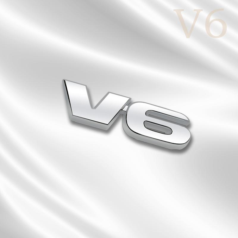 

3D Car V6 Design Grille Badge Front Emblem Rear Trunk Body Sticker For Toyota 2019 4runner rav4 Tundra Corolla Ford Accessory