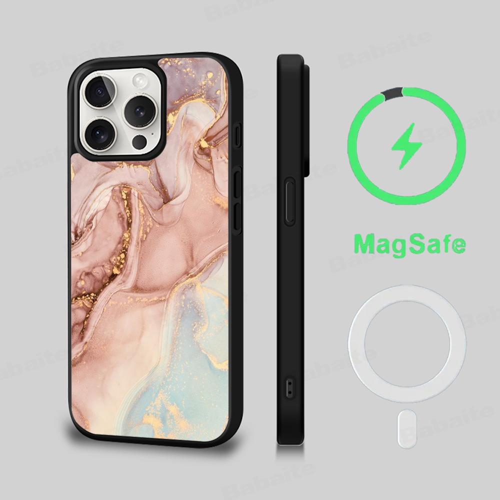 

Marble Art Phone Case Magnetic Case For IPhone 16 14 13 12 11 15 Pro Max Plus For Magsafe Wireless Charge Cover iPhone 13 Mini