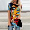 Fashion Cartoon Portrait 3D Print Women T-shirt With O Neck White Short Sleeve Women Clothes Leisure Summer Tops Pullover