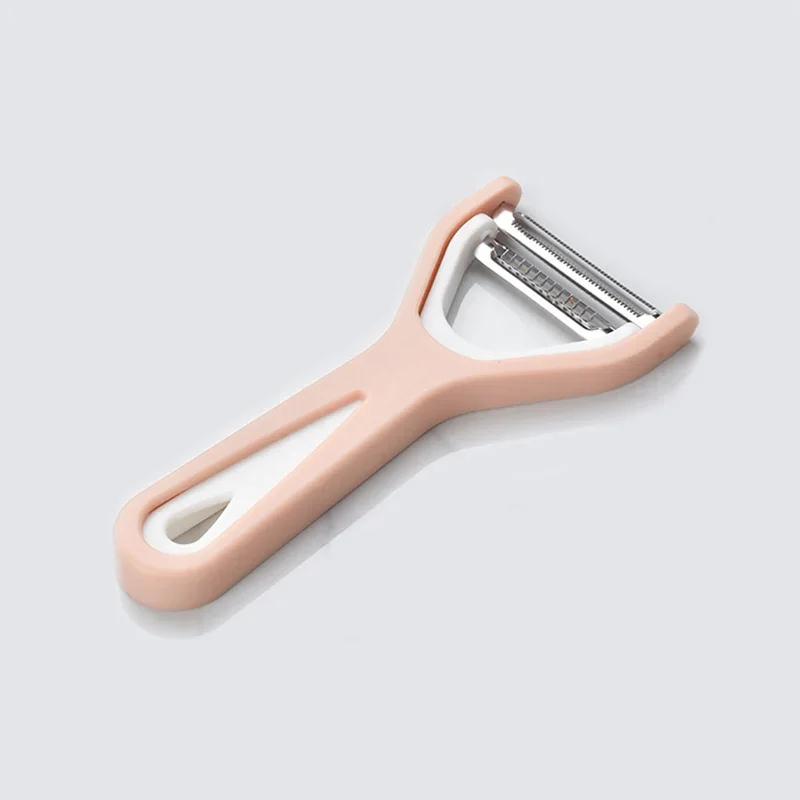 

2 In 1 Vegetable Fruit Potato Peeler Cutter Household Portable Peeling Wide Mouth Grater Carrot Slicer Kitchen Accessories 2025 розовый