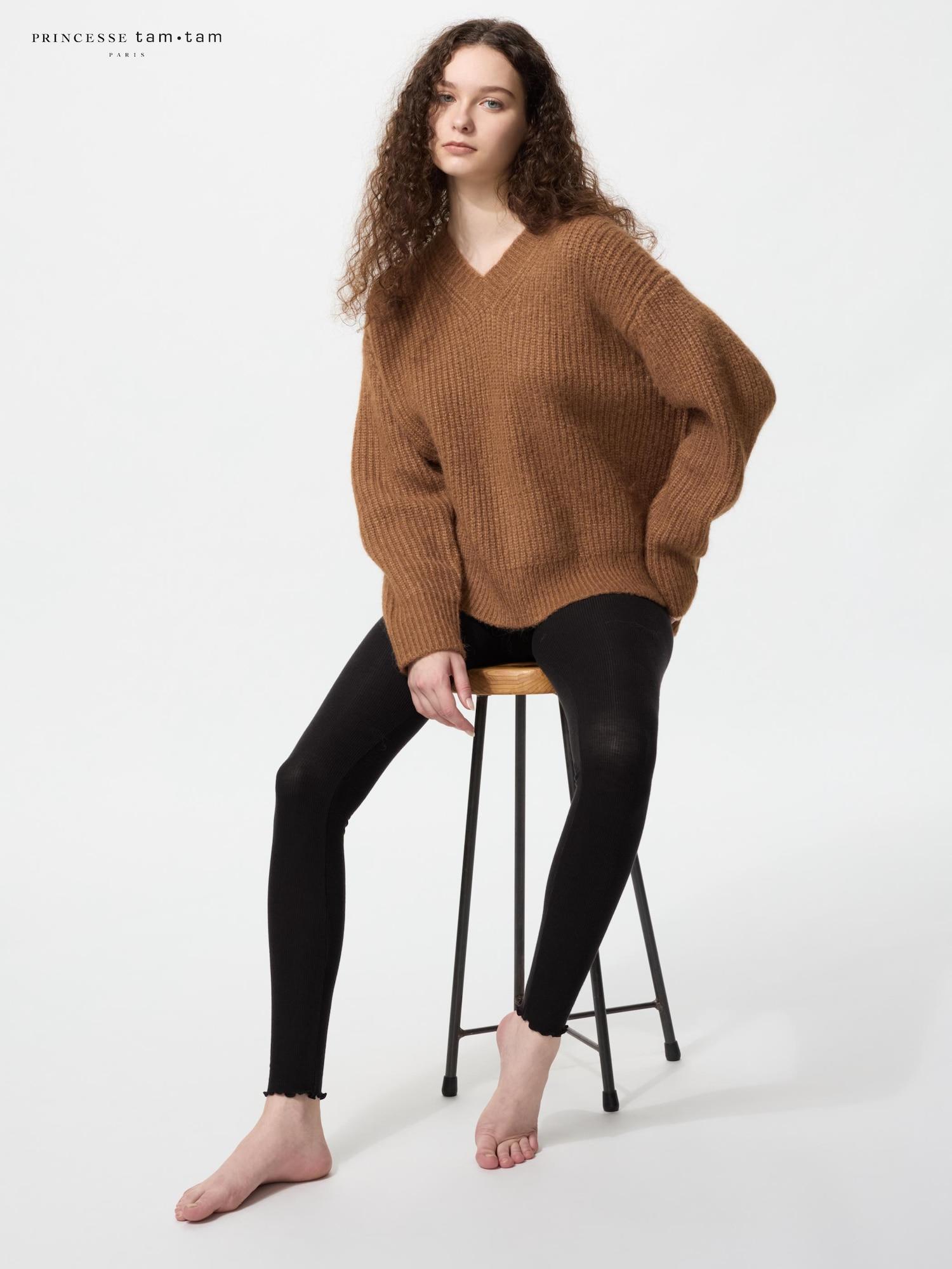 

Uniqlo Ультра Теплые Леггинсы Heattech в рубчик с кашемиром 09 BLACK/S