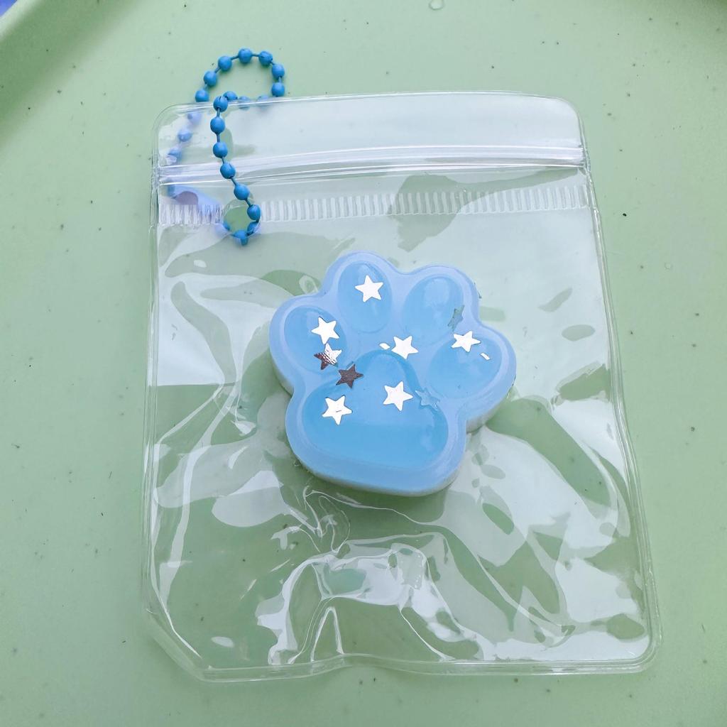 Mini Cat Paw Squishy Toy - Slow Rebound Silicone Stress Relief Pendant for Kids