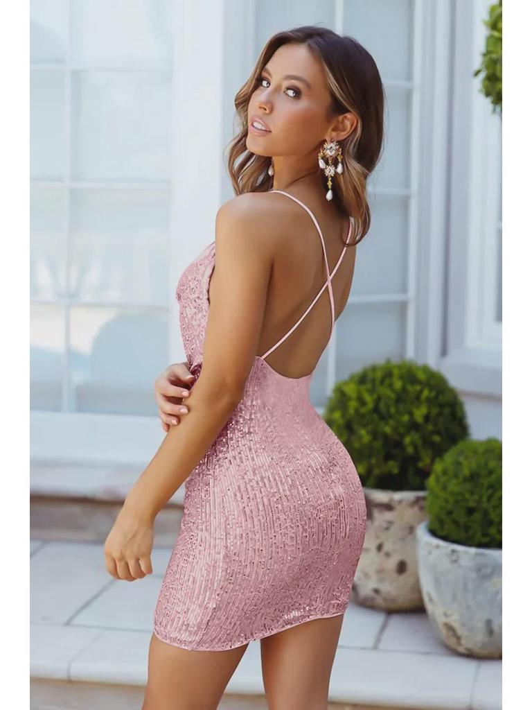 New Cross-border Sequin Bodycon Skirt - Sexy Backless Autumn Style for Women