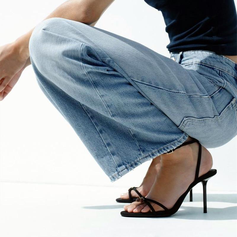 Fashion Elegant Cross Straps 10cm Thin High Heels Women Sexy Open Toe Heeled Sandals Luxury String Bead Decoration Party Dress Shoes