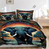 3pcs Elephant Art Print Duvet Cover Set -Includes 1 Duvet Cover and 2 Pillowcases, No Quilt Core, All-Season Home Decor  yy251111128
