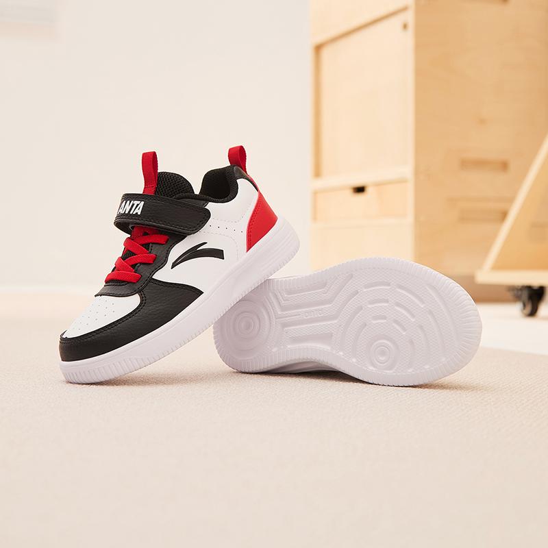 Anta Kids Retro Casual Versatile Non-Slip Wear-Resistant Low-Top Kids Skate Shoes Kids Sneakers White Black Red A332419910H-3