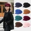 Korean Version Solid Color Corduroy Female Painter's Hat British Retro Octagonal Hat Gorras Para Mujer