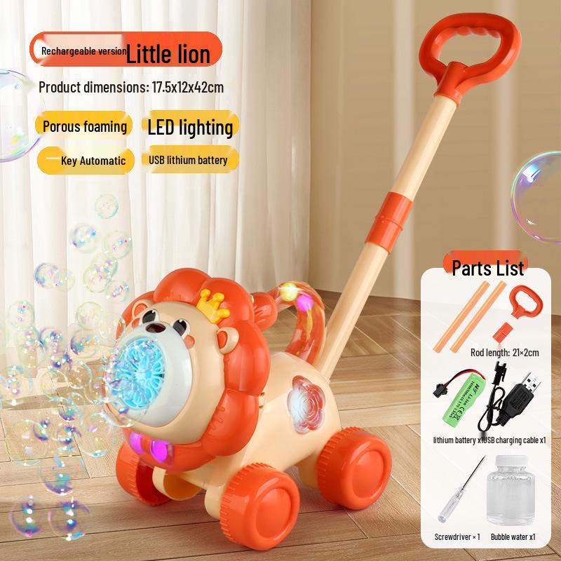 2025 Handheld Automatic Bubble Machine Toy for Kids – Outdoor Push Cart Bubble Blower