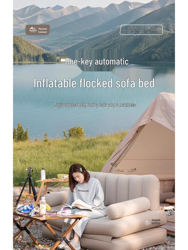 Inflatable Sofa & Bed: Portable Outdoor & Indoor Mat for Camping & Naps