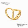 Cazador Stainless Steel Geometric Open Ring Waterproof Double Layers Fashion Finger Rings for Women Party Jewelry Gift Wholesale