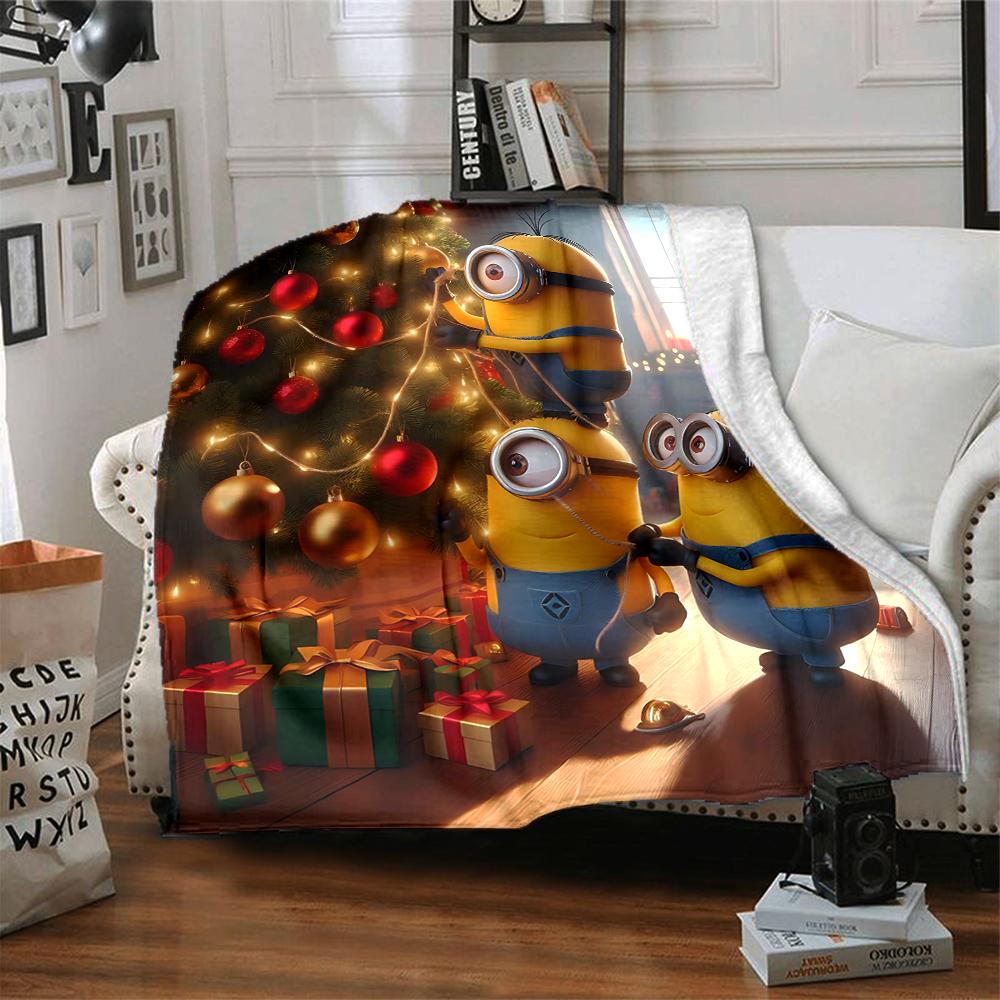 1Pc Minions Bananas Party Blanket Soft And Comfortable Casual Warm Camping Travel Christmas Halloween Gift M91750