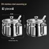 304 Stainless Steel Lidded Seasoning Canister Set with Handles (2-Pack)
