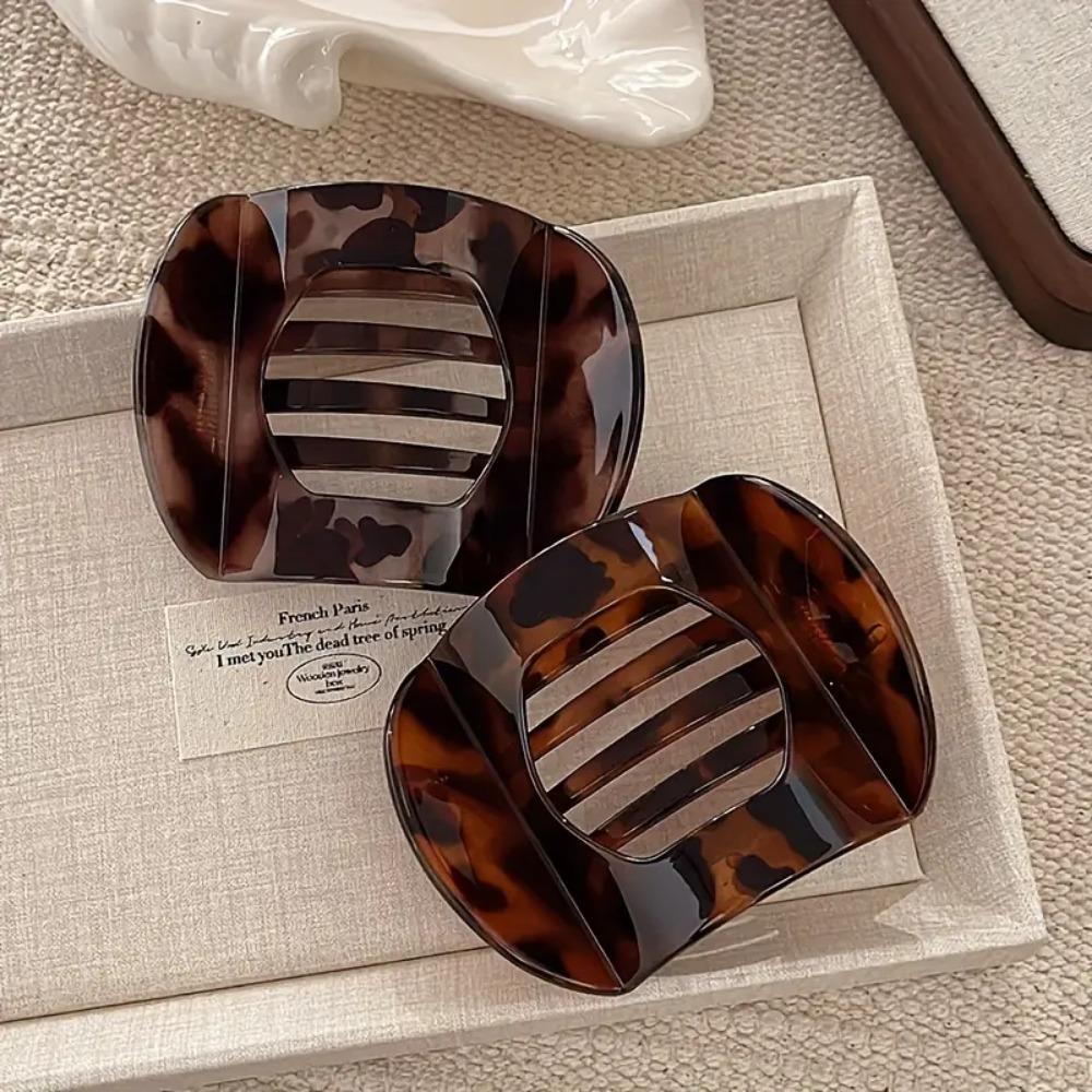 Bernsteinfarbenes Haarnadel-Set mit Leopardenmuster für Frauen, großes Haar-Accessoire, ästhetische geometrische Haarnadeln für Dutts