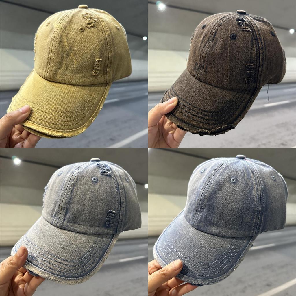 Gorra de Béisbol Lavable de Algodón con Aspecto Vintage y Visera Curva para Uso Casual