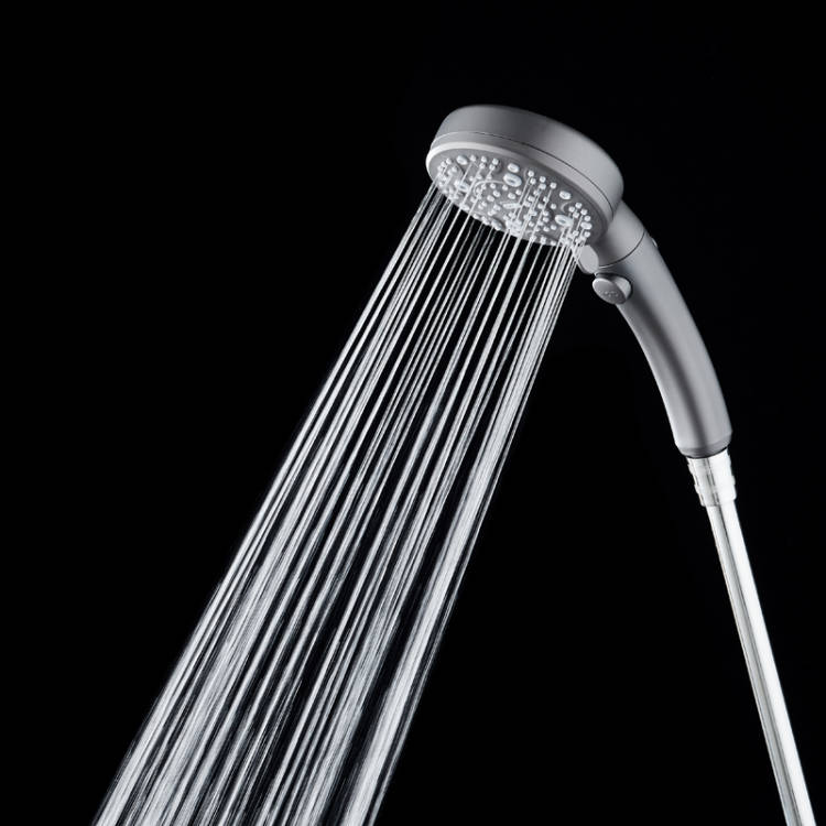 Hot Seller Water Saving Multifunctional Chrome 9 Modes Spray Handheld Shower Head with One-Touch Stop Button for Bathroom