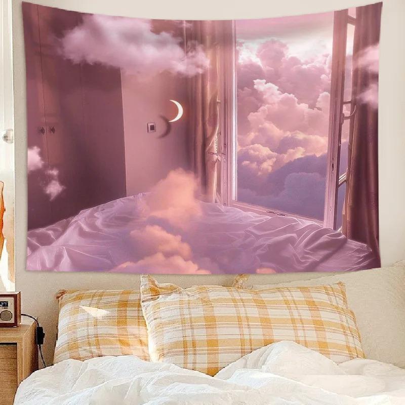 Home Wall Decoration Tapestry Window Scenery Background Hanging Cloth Bedroom Living Room Tapestry