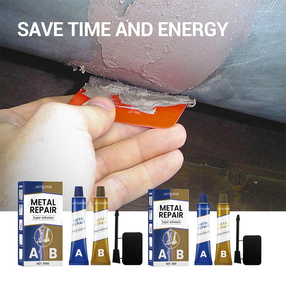 20/100g AB Glue Metal Repair Glue Iron Caulk High Strength Repairing Industrial Sealer Heat Agent Weld Adhesive Cold Resist M4E2
