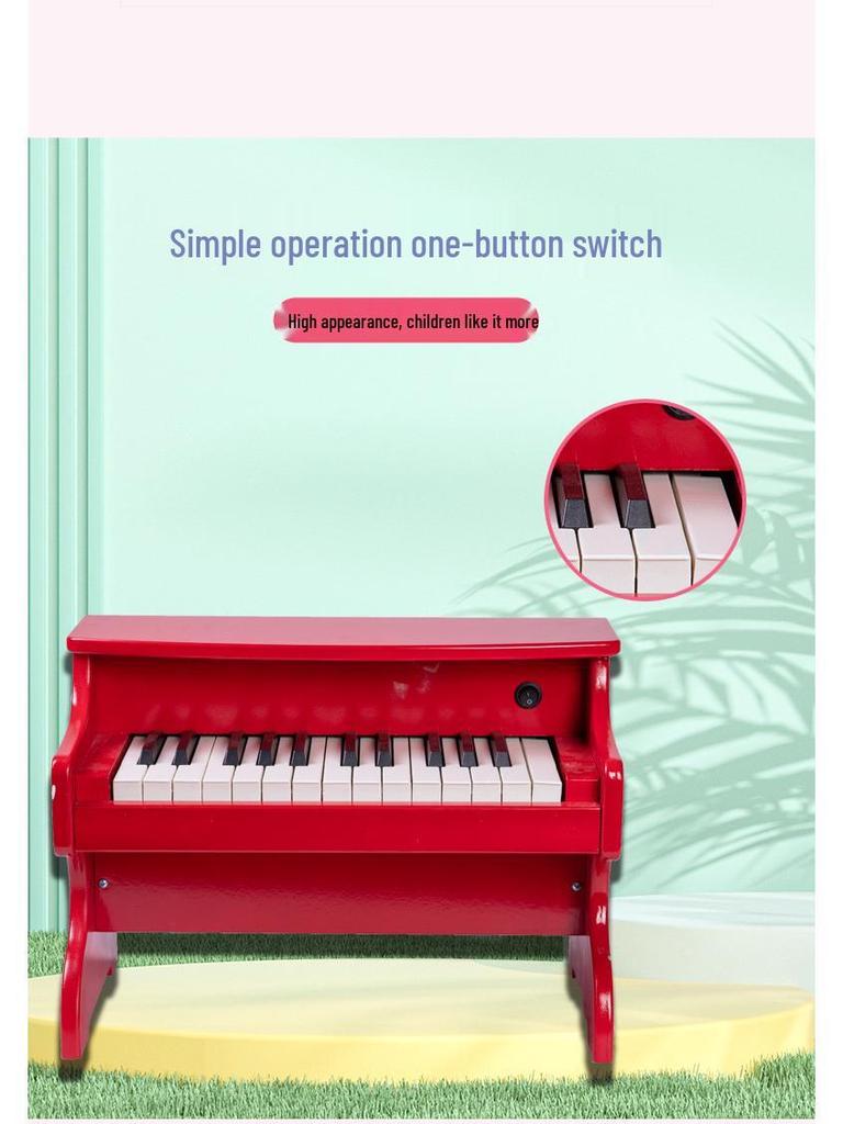 Kids' 25-Key Wooden Toy Piano - Portable Musical Instrument for Ages 1-10