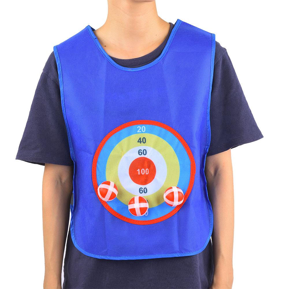 Children s Sticky Ball Jersey Outdoor Toss Sticking Target Game Vest Kids Fun Sports Toyblue