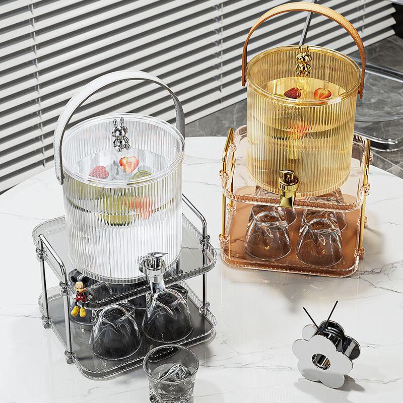 Light Luxury Glass Beverage Dispenser with Faucet