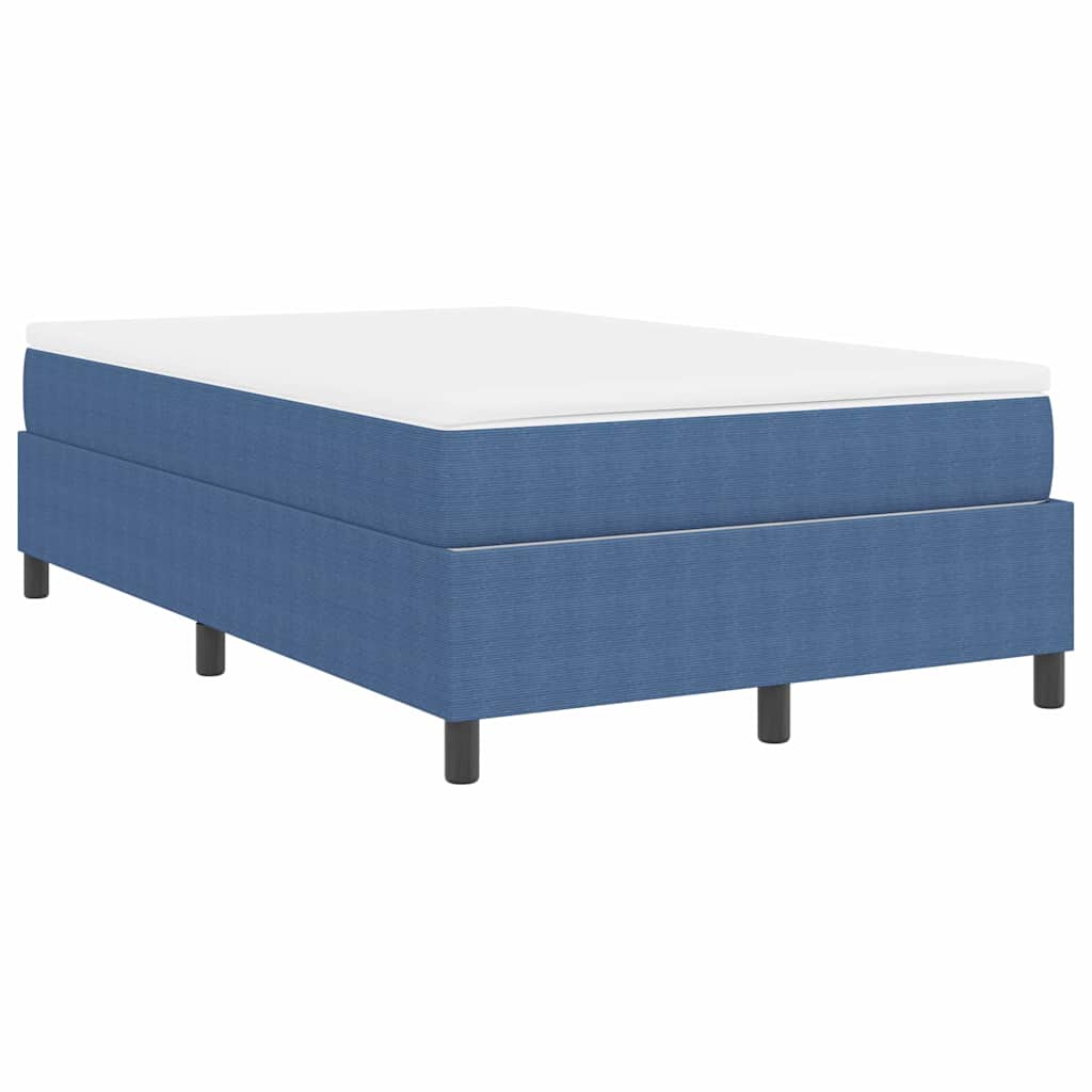 Blue and White Box Spring Bed 120 x 200 cm Cord Fabric