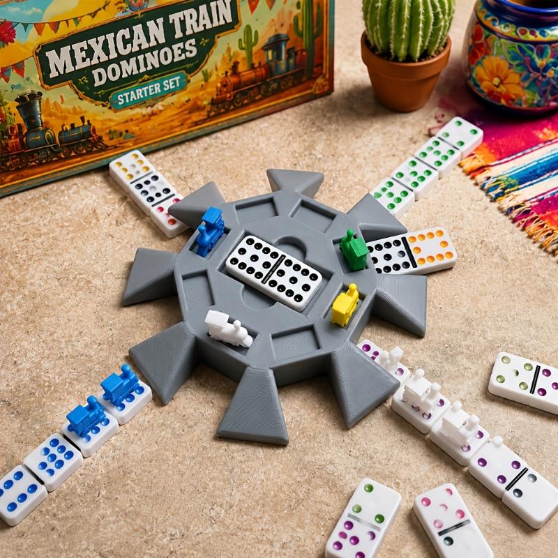 Mexican Train Domino Hub Durable Plastic 8 Slot Design For Family Game Nights Party Gatherings Domino Accessory