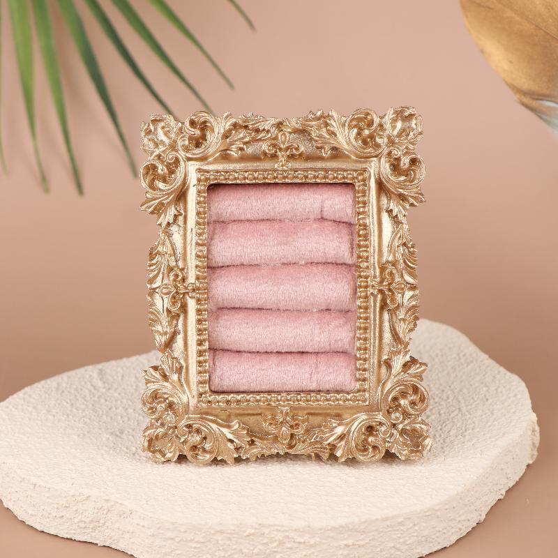 Retro Square Ring Earring Display Stand Jewelry Showcase Storage Tray Shop Window Decoration Photography Background Props