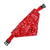 Pet Collar Bandana Adjustable Breathable Skin Friendly Triangular Print Dog Collar with Scarf for Cat Rabbit Red L