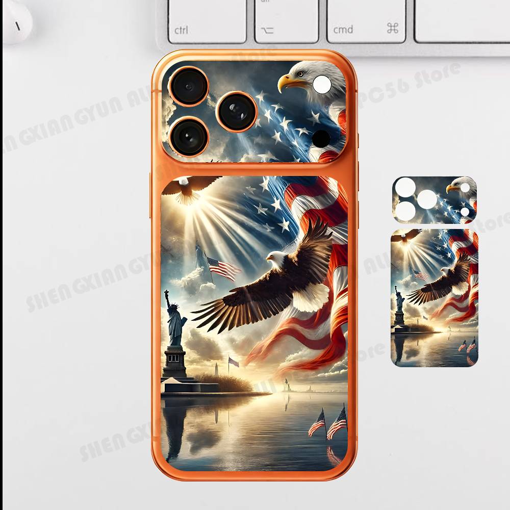 

Happy Independence Day For Iphone 17 Pro ProMax Back Protective Decorative Sticker Back Cover iPhone17pro