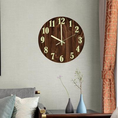 Wall Clock 12 Inch Silent Non-Ticking Dark Clocks Battery Operated Home Bedroom Living Room Decor