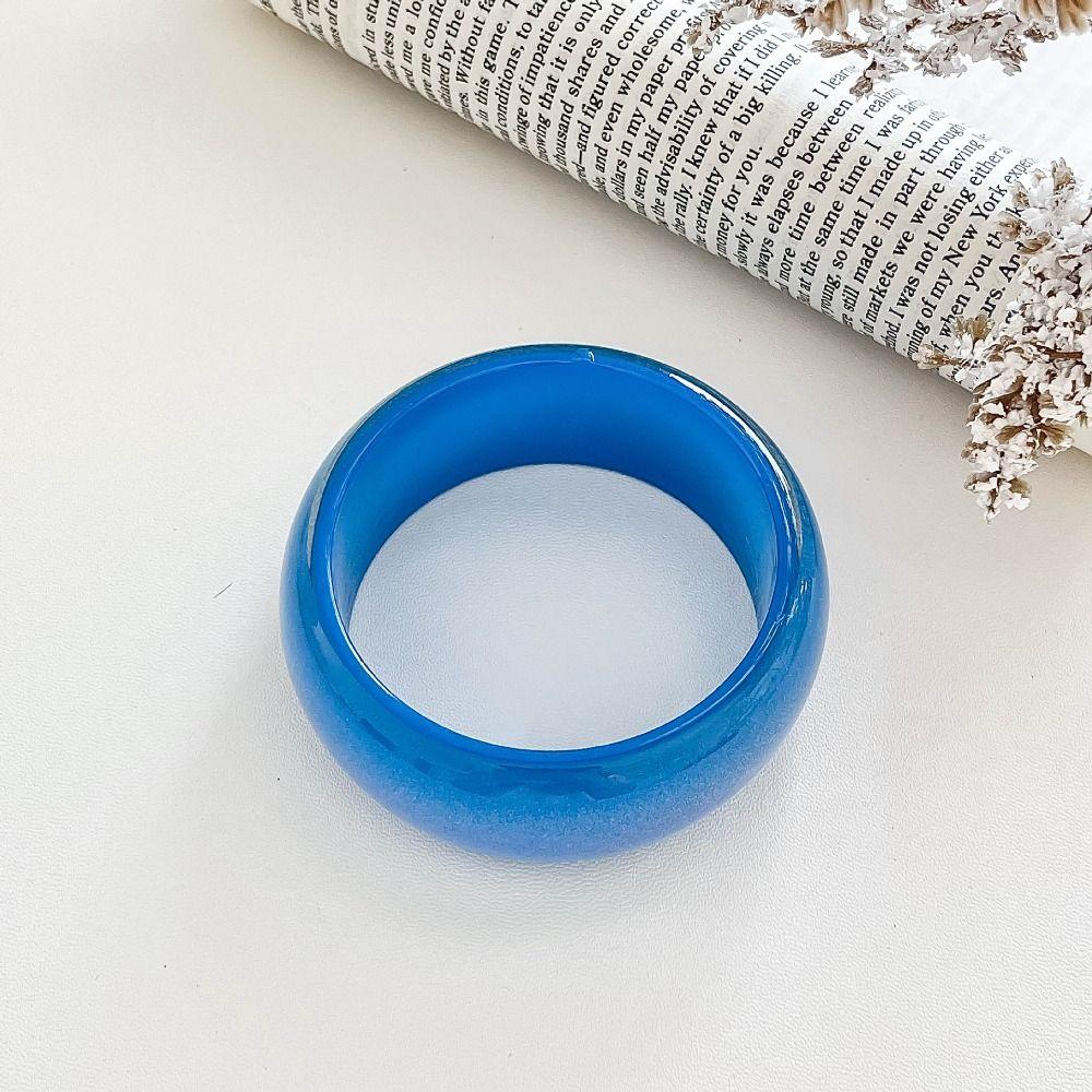 Bright Color Chunky Bangles Round Resin Bracelets New Lady's Bracelet  Gifts