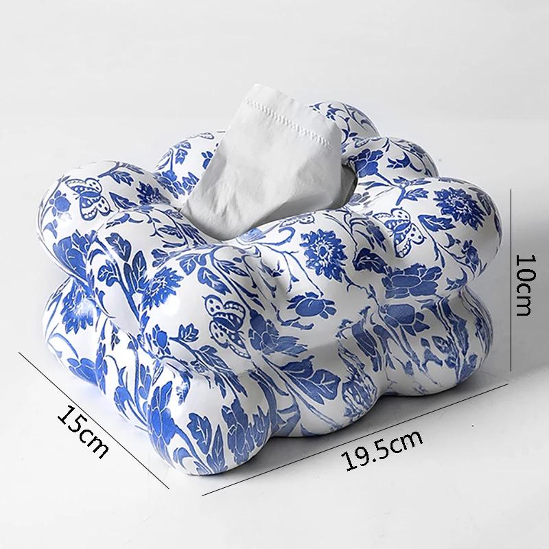 

Керамическая коробка для салфеток с принтом виноградной лозы, абстрактная печать, держатель для салфеток, держатель для бумажных полотенец, настольный контейнер для хранения, держатель для салфеток