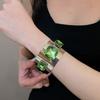 Iron Wide Cuff Bracelet Glossy Metal Open Bangle New Wristband Jewelry  Daily Wear