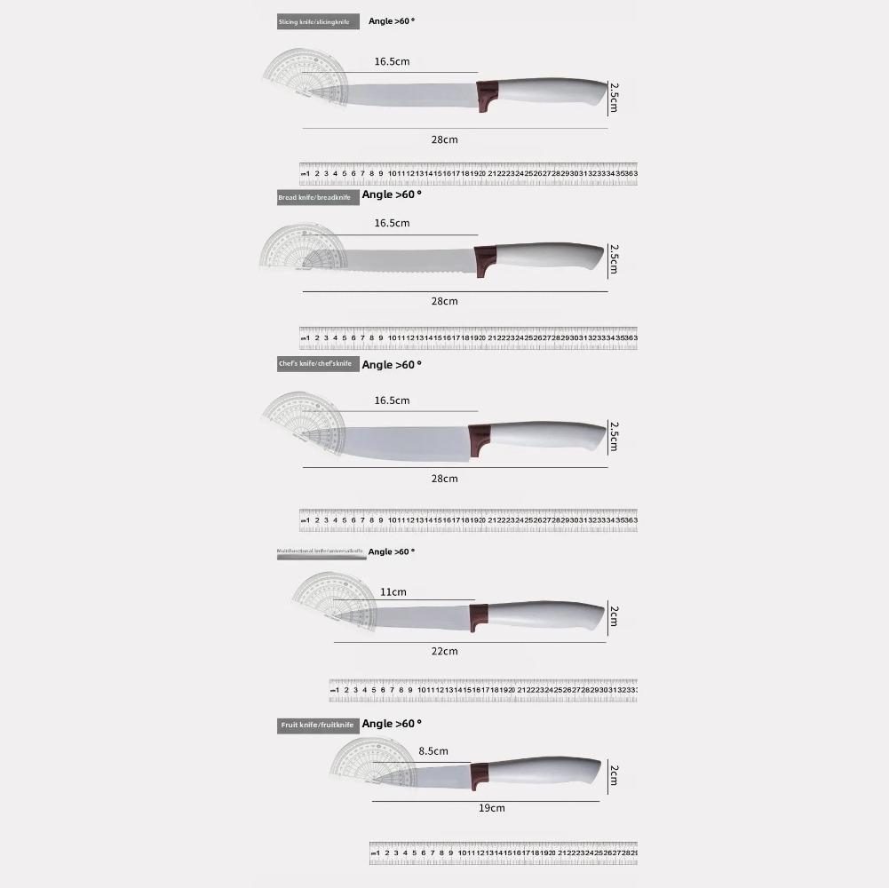 19dílná sada kuchyňského náčiní z tepelně odolného silikonu s nepřilnavým náčiním a noži v bambusovém úložném stojanu, ideální pro snadné vaření