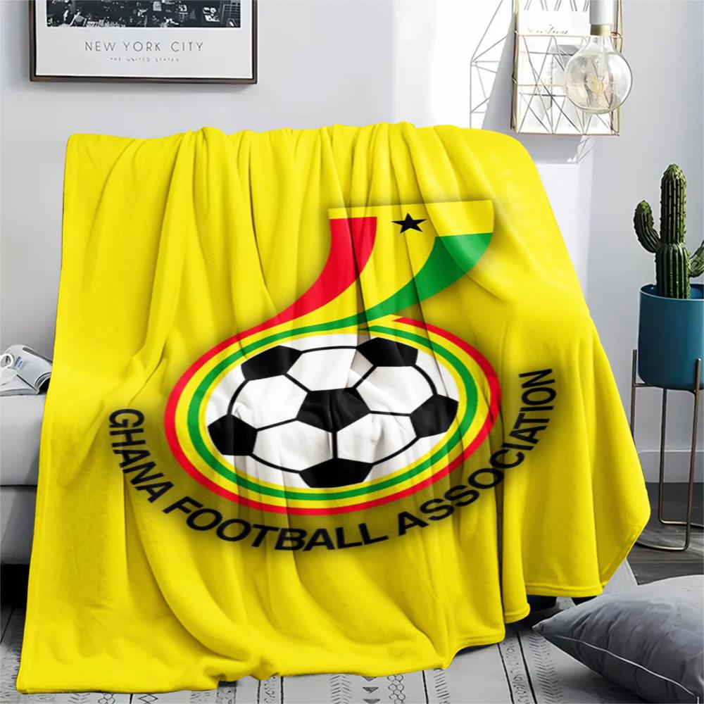 1 Stück Ghana Fußball Print Flanelldecke Hohe Qualität Warm Bequem Decke für Alle Jahreszeiten Perfekt für Geschenke Heimdekoration
