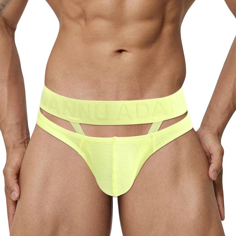 Erotische Kleidung für Männer Neue niedrige Taille Männer Homosexuell Slips Unterwäsche Baumwolle Weiche Sexy Herrenhöschen Bequeme U Konvex Hohl Mann Sport Slips Hombre AD752