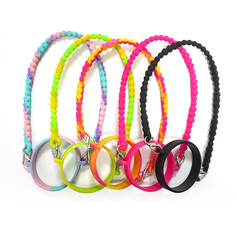 Water Bottle Handle - Soft Silicone Holder Sling Lanyard Fits Most 8-40oz Bottles Cup Holders 5